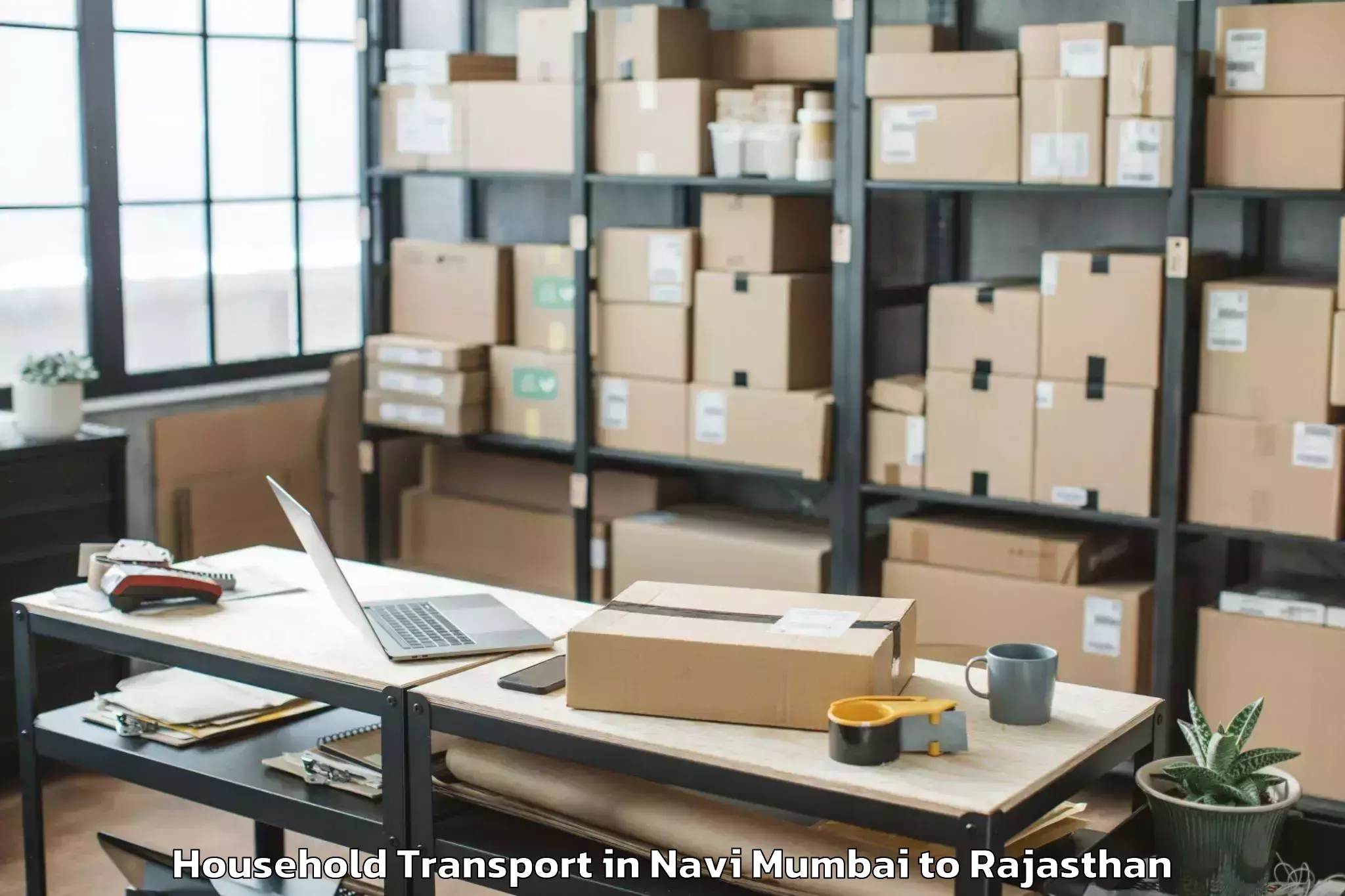 Trusted Navi Mumbai to Hindaun Household Transport